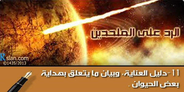 الرد على الملحدين:دليل العناية، وبيان ما يتعلق بهداية بعض الحيوان